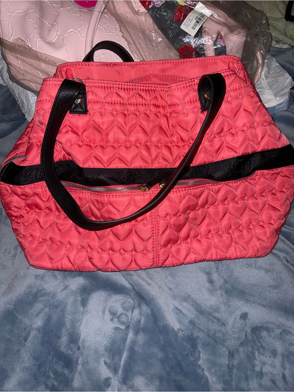 💗BETSEY JOHNSON~Large Quilted Heart Shoulder Bag